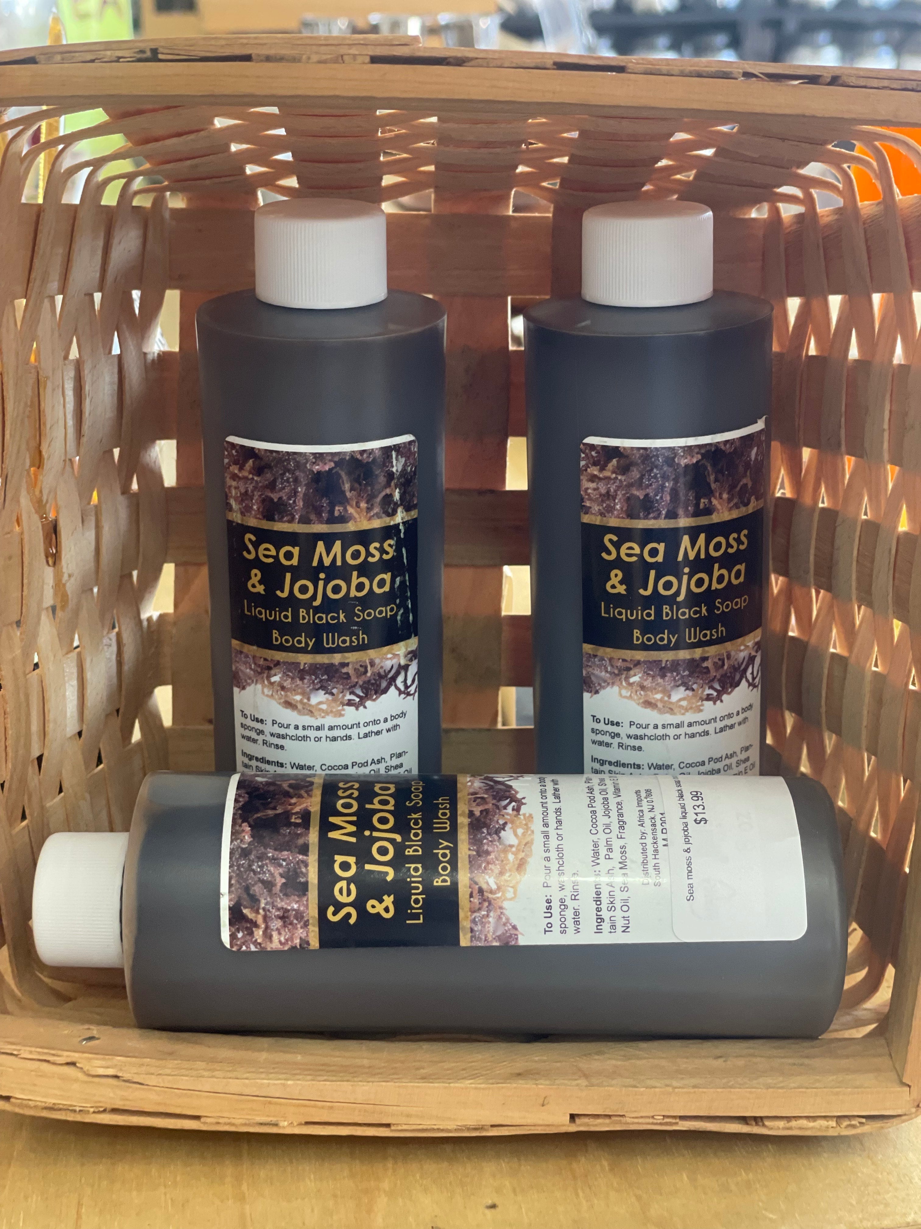 Sea moss & jojoba liquid black soap body wash