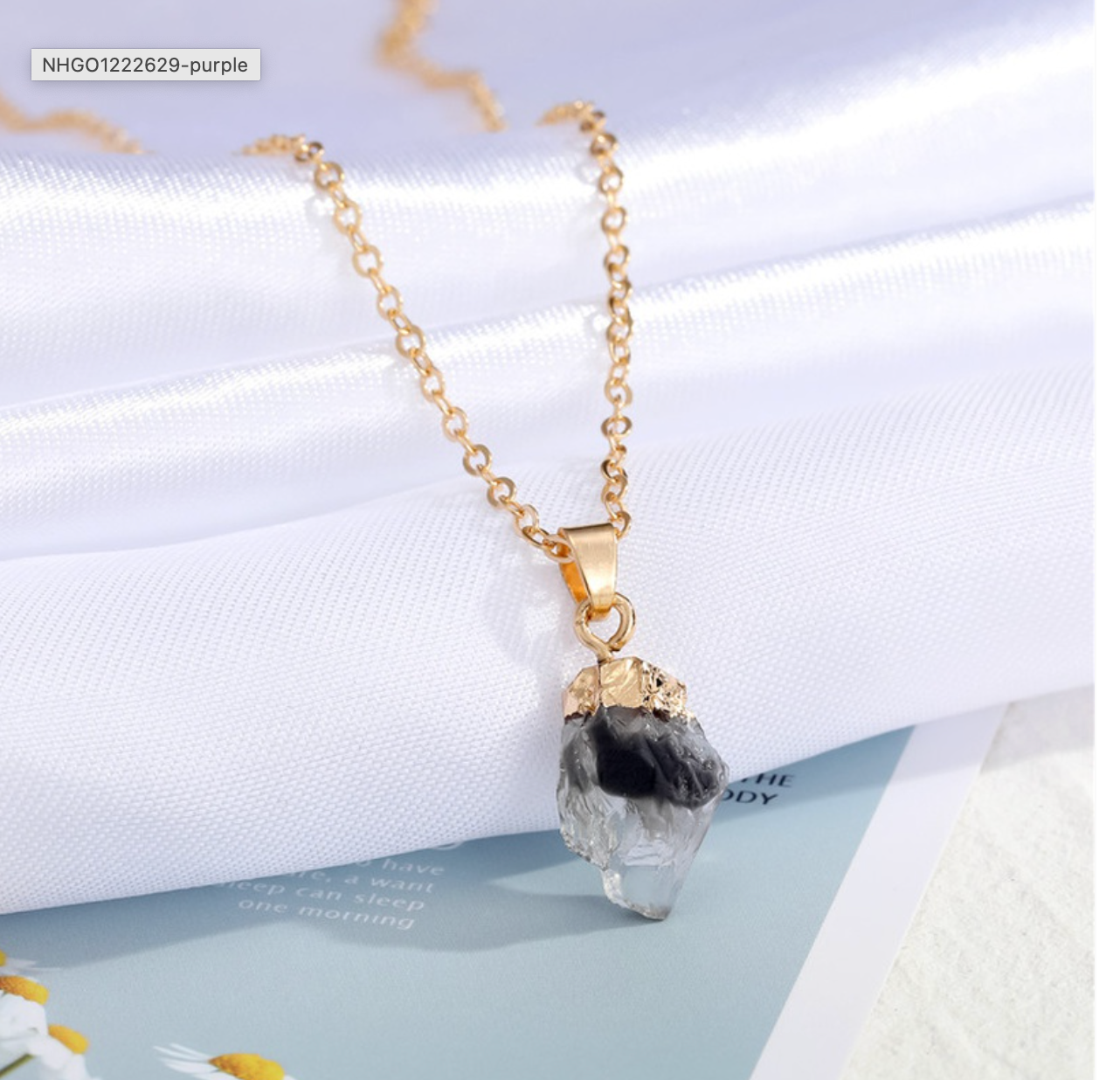 Stone Resin Pendant Necklace