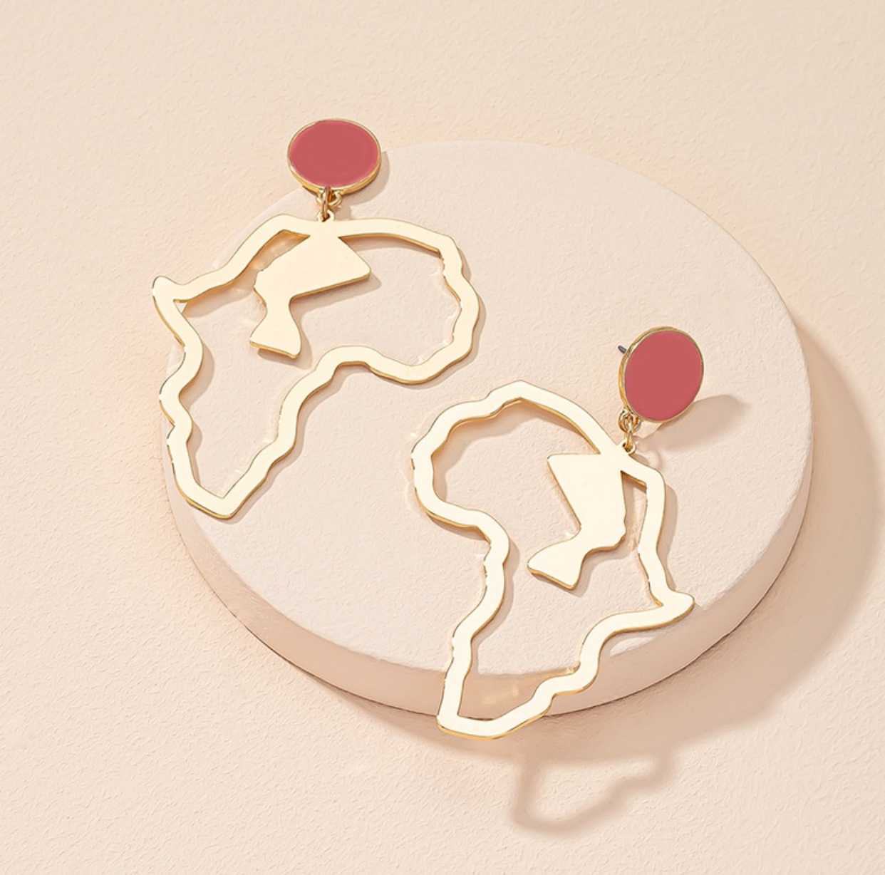 Simple Hollow Africa Map Earrings