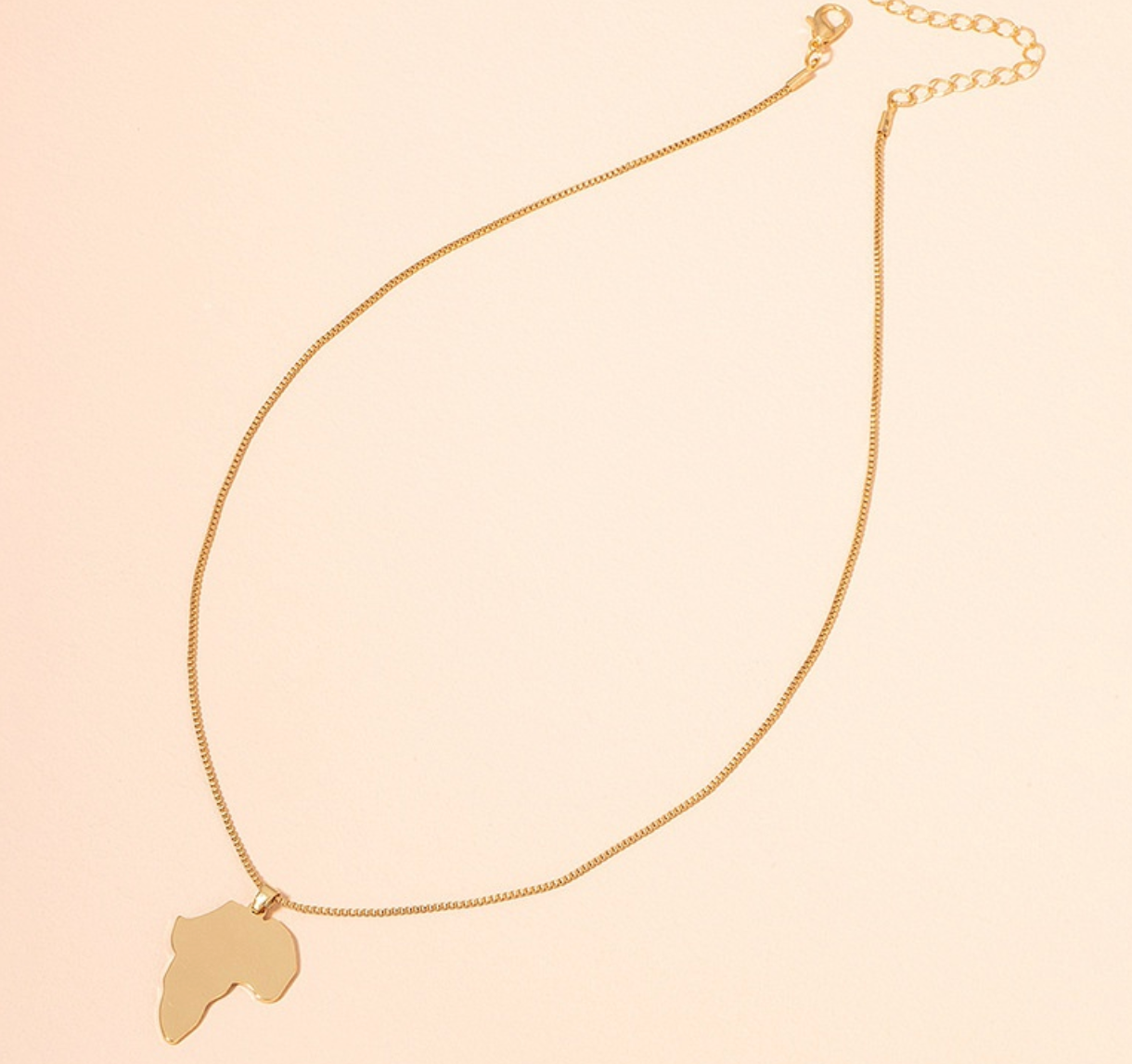 Retro Africa Map Shape Necklace