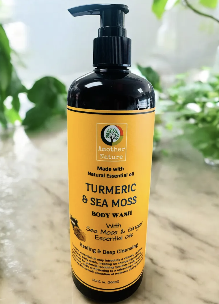 Turmeric & Sea Moss -Body Wash Infuse with Ginger Essential oil