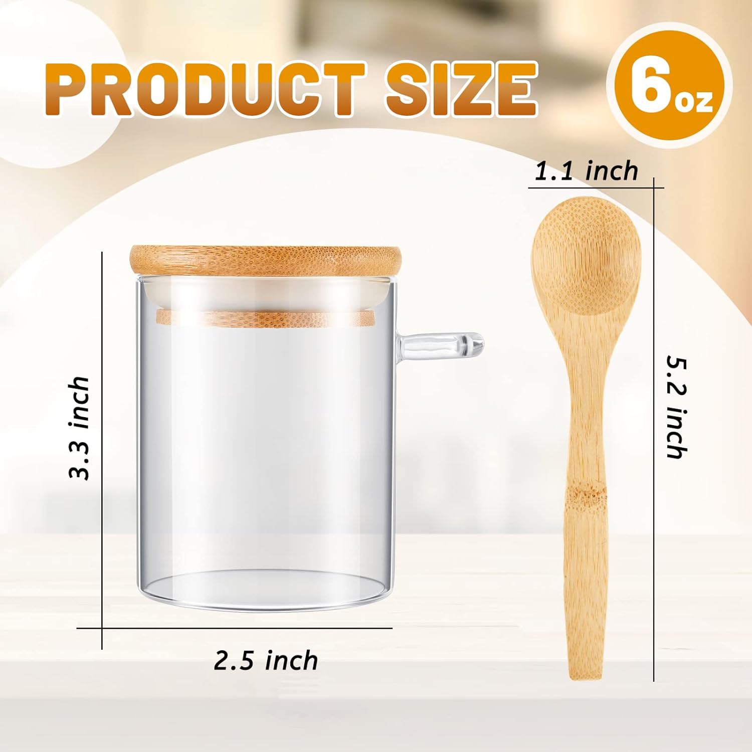 Glass herb jar with spoon